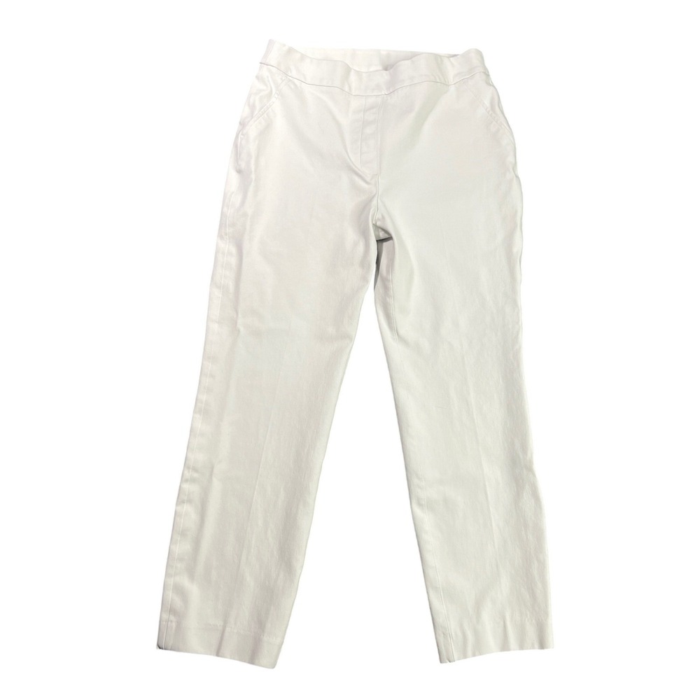 Spanx Women's Medium The Perfect Pant Slim‎ Straight Leg White Pull On Trousers